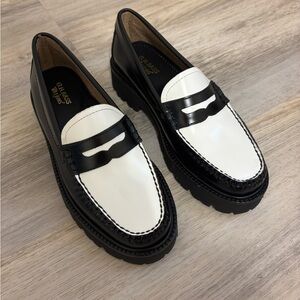 G.H. Bass & Co. women’s Black and White Loafers (discontinued) never worn
